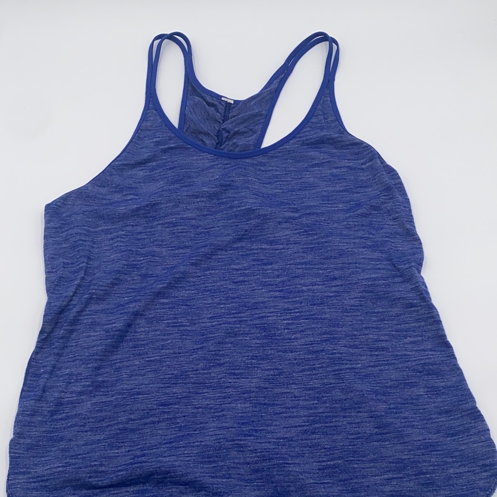 lululemon  Heathered Royal Blue light Luon Tank with ruched back